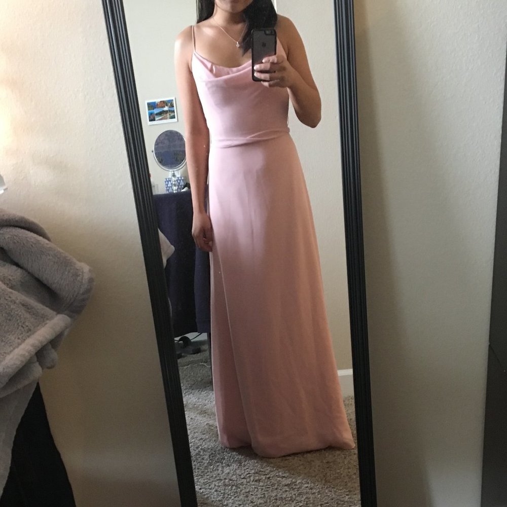 Blush Pink Cowl Neck Dress